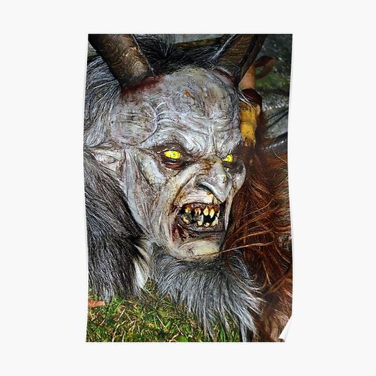 Discover Traditional Krampus Mask, Tyrol, Austria Premium Matte Vertical Poster