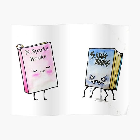 Discover Libros de N.Sparks....Libros de S.King Premium Matte Vertical Poster