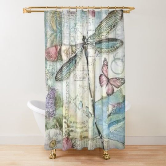 Discover DRAGONFLY ANGEL Shower Curtain