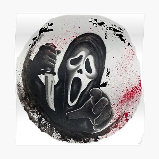 Discover Ghostface Scream Horror Drawing Premium Matte Vertical Poster