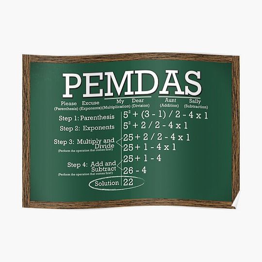 Discover PEMDAS: Order of Operations Premium Matte Vertical Poster