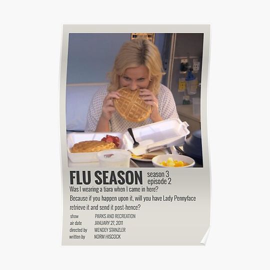 Discover Flu Season Leslie Knope Waffle Minimalist Poster Premium Matte Vertical Poster