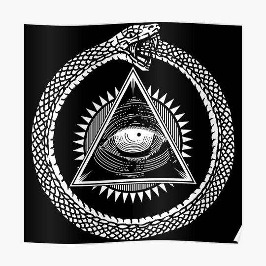 Discover Ouroboros Occult Masonic Eye Providence Illuminati Premium Matte Vertical Poster