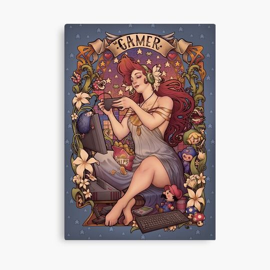 Discover Gamer girl Nouveau Canvas