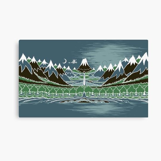 Discover Midnight Forest mountain path in the style of J.R.R.Tolkien Canvas