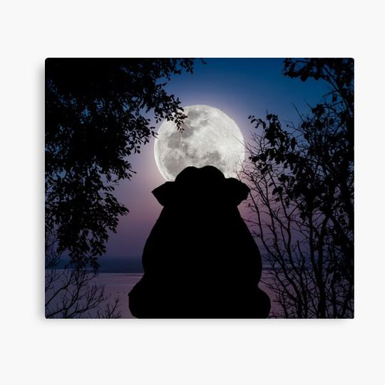 Discover NCIS elephant in the moonlight ORIGINAL Twilight meditation Canvas