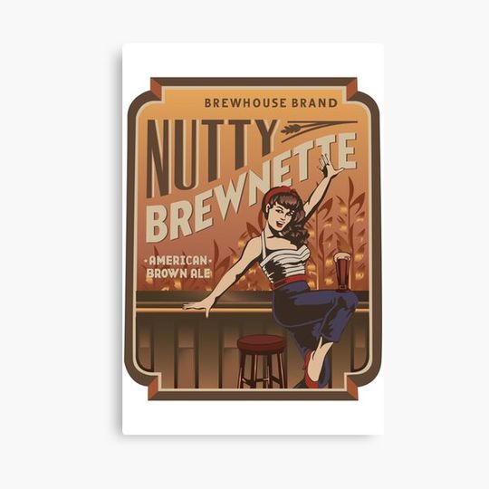 Discover The Nutty Brewnette, American Brown Ale Canvas