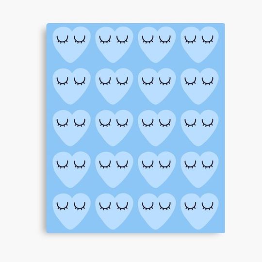 Discover Preppy School Supplies, Preppy, Heart, Blue, Preppy Aesthetic Canvas