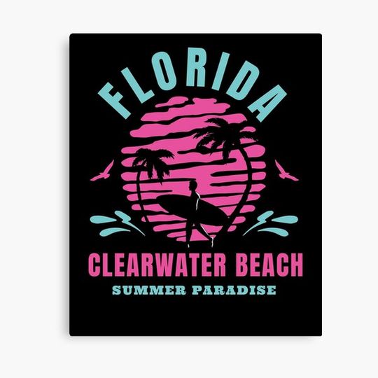 Discover Clearwater Beach Florida Surfing Canvas