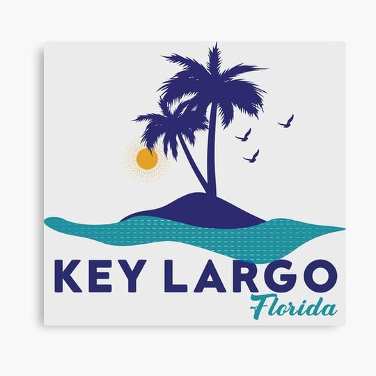 Discover Key Largo Florida Palm tree tropical Canvas