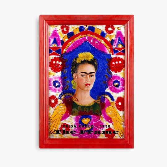 Discover Frida Kahlo The Frame 1938 , artist, feminist, painter, Frida Kahlo art, Mexican art Canvas