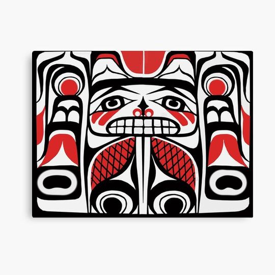 Discover Northwest Native American Bear Box Panel Canvas
