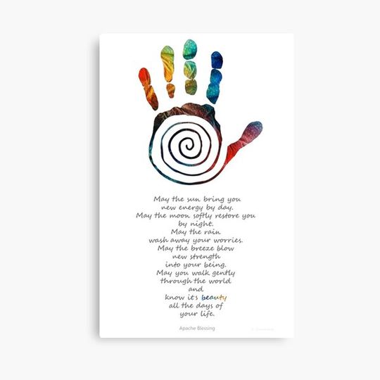 Discover Native American Blessing - Healing Hand Symbol Art - Sharon Cummings Canvas