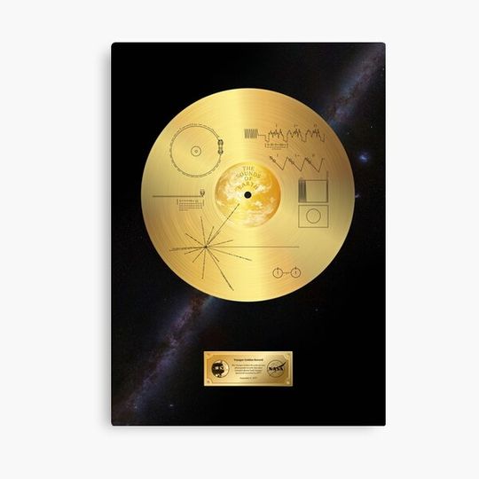 Discover Voyager 1 Golden Record - space poster Canvas