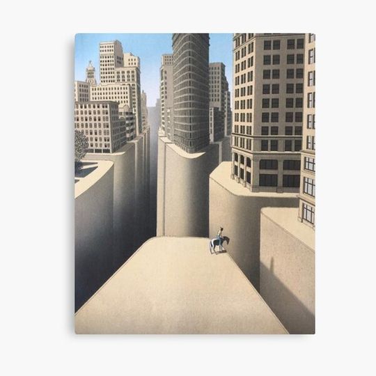 Discover Guy Billout Horse On Buliding Canvas