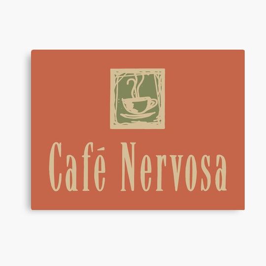 Discover Cafe Nervosa sign – Frasier, Seattle Canvas