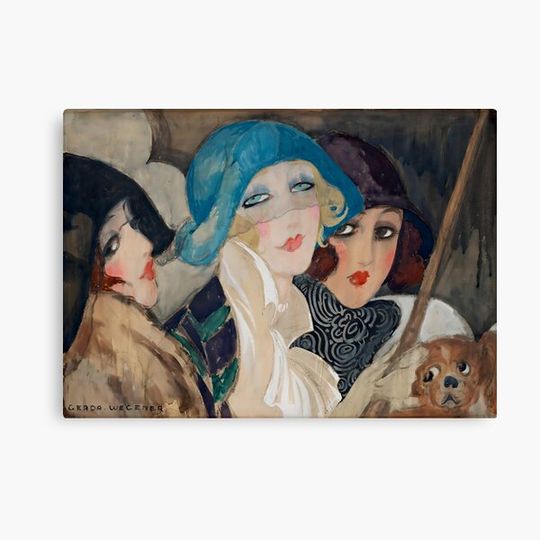 Discover Gerda Wegener - Three Women Under an Umbrella,  Art Déco Canvas