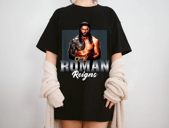 Discover Wrestling Entertainment Roman Reigns Black T-Shirt