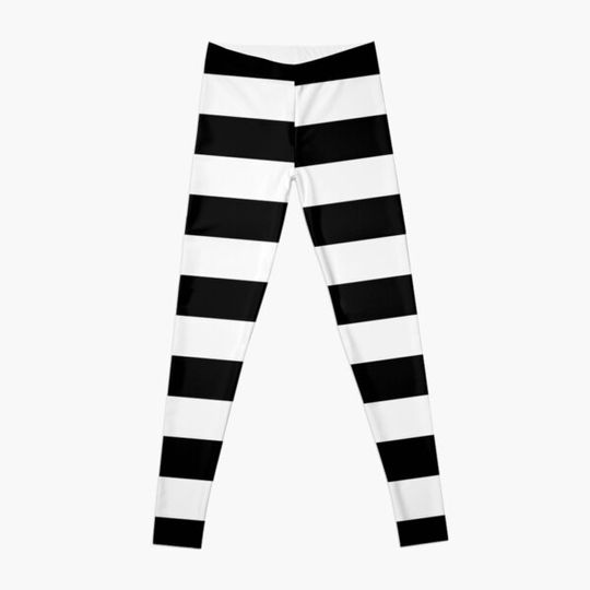 Discover Black and White Big Stripe Leggings