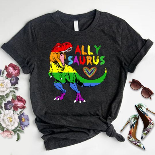 Discover Allysaurus LGBT Tshirt Dinosaur Rainbow Flag Ally LGBT Pride T-Shirt