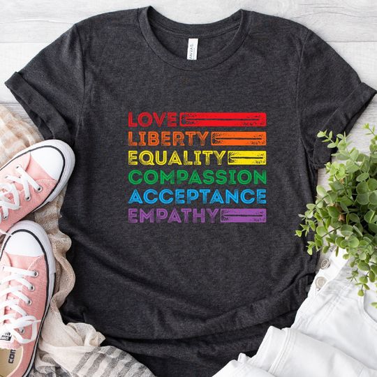 Discover Love Liberty Equality Compassion Acceptance Empathy Shirt | LGBT Shirt