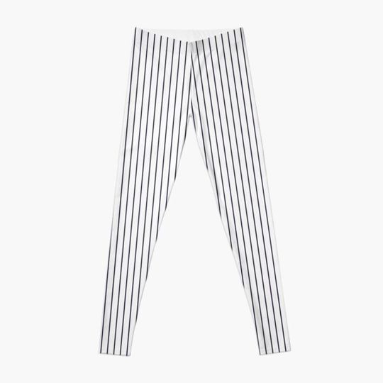 Discover White with Navy pinstripes Leggings