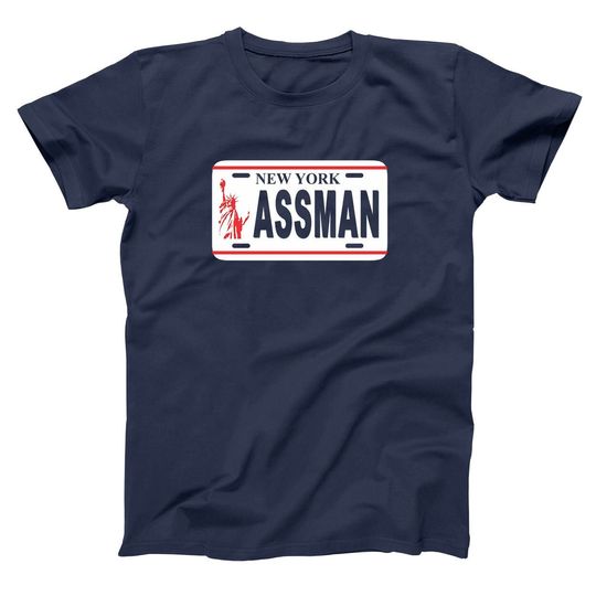 Discover The Assman NYC Plate - 90s funny Cosmo Kramer humor tee - XS-6X - Soft Adult Unisex T-shirt