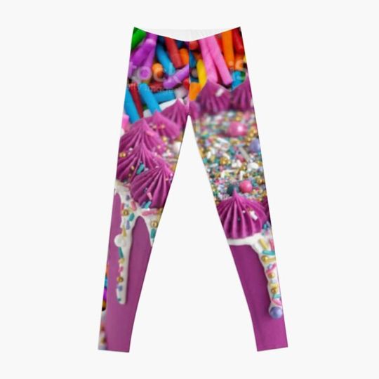 Discover Colorful Sprinkles Cake Leggings