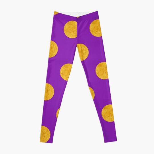 Discover Gold and Purple Polka Dot Leggings