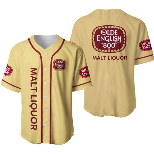 Discover Yellow Olde English 800 Beer Baseball Jersey