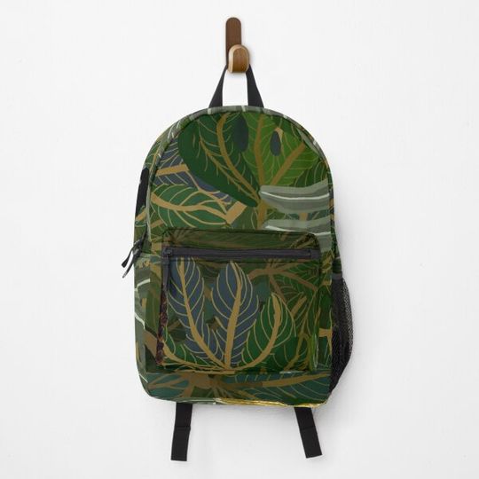 Discover Red Tailed Black Cockatoo and Banksia Seed Pods Backpack