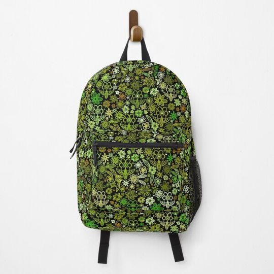 Discover Green Daisy Mid Century Floral Pattern Backpack