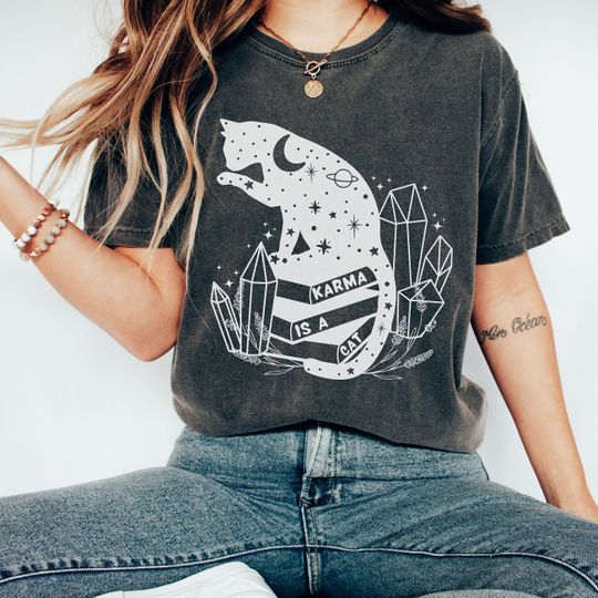 Discover Karma Is A Cat Shirt - Midnights Cat Lover Tee