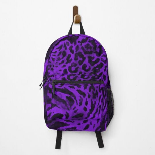 Discover Black and Purple Zebra and Leopard Animal Print Backpack