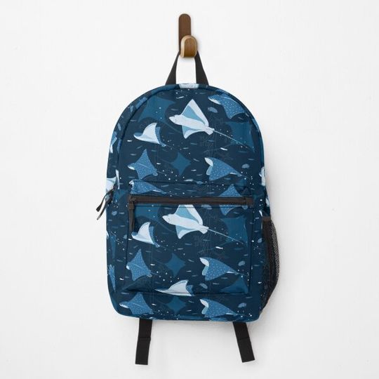 Discover Flying stingrays blue Backpack