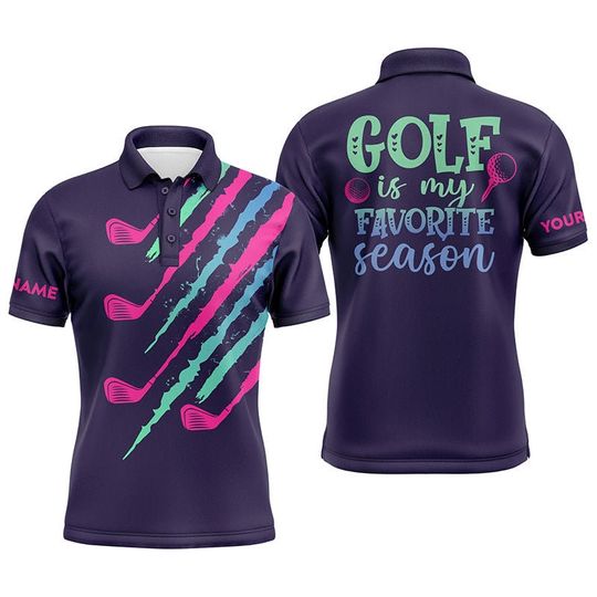 Discover Custom Name Golfing Purple Gradient Apparel - Personalized  Polo Shirt