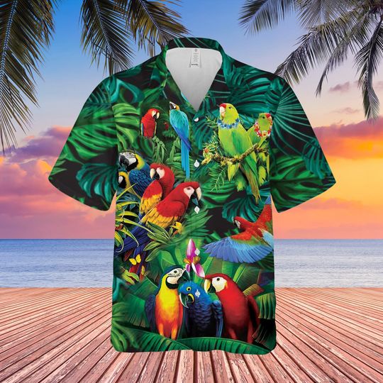 Discover Parrot Tropical Wild Hawaiian Shirt, Hawaii Shirt, Beach Shirt, Summer Trip