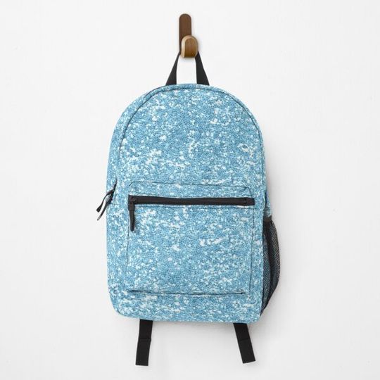 Discover Light Blue Glitter Shiny Bright Sparkly Sky Blue Backpack