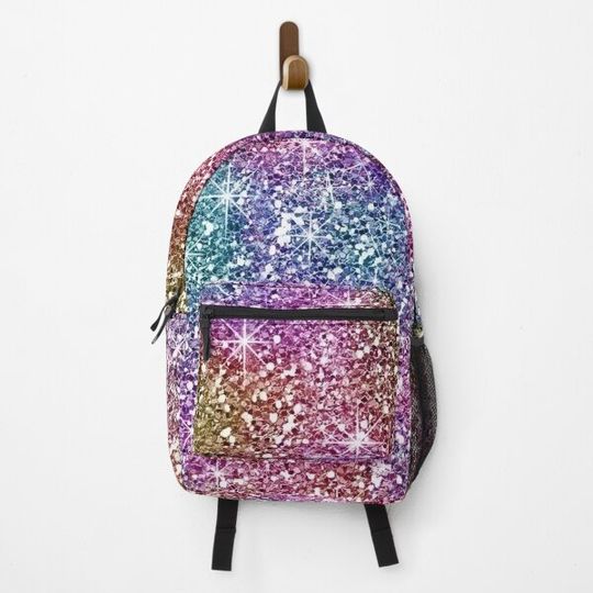 Discover Rainbow Glitter Texture Backpack