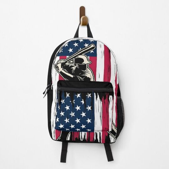 Discover USA Baseball Flag - Funny American Vintage logo Backpack