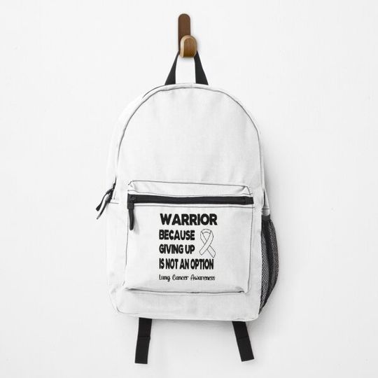 Discover Lung Cancer Awareness Ribbon Lung Cancer Warrior Backpack
