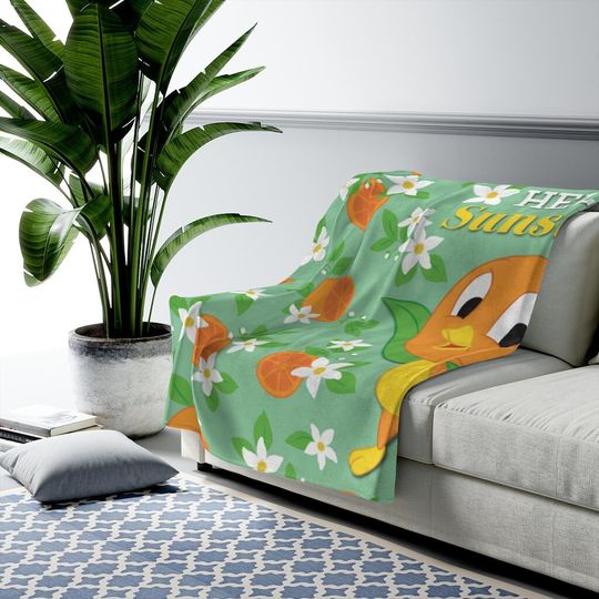Discover Little Orange Bird Hello Sunshine Blanket