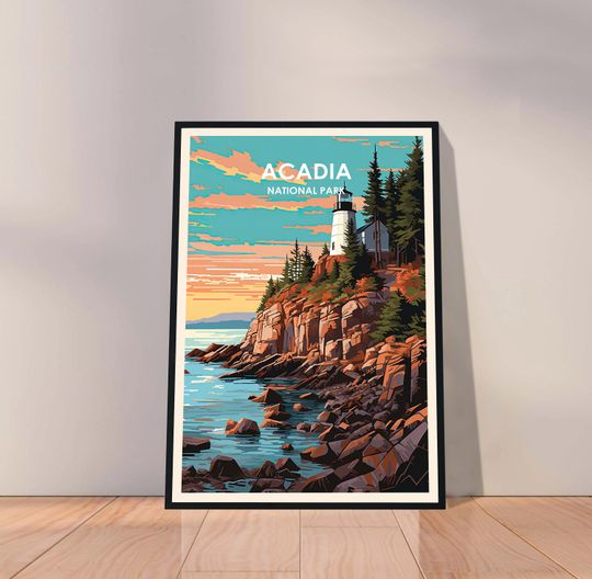 Discover Acadia National Park Travel Poster - Scenic View