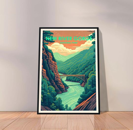 Discover New River Gorge National Park Poster, New River Gorge Poster, Travel Posters