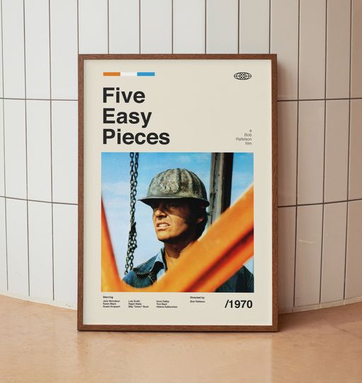 Discover Five Easy Pieces Wall Art Print - Jack Nicholson Movie Poster