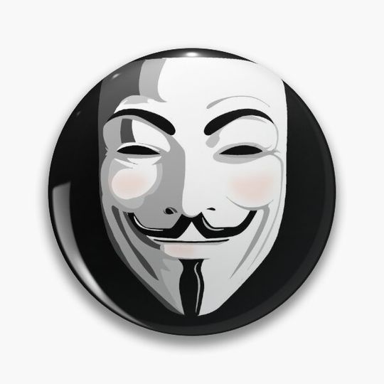 Discover guy fawkes mask Pin Button