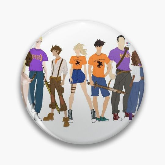 Discover Seven Heroes of Olympus Percy Jackson Pin Button