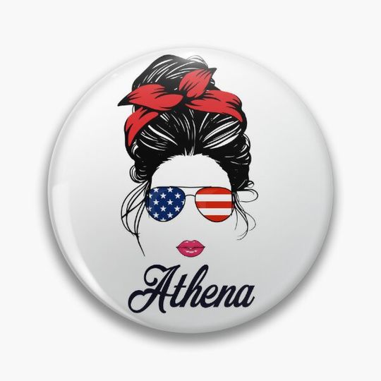 Discover Name Athena Made in USA Pin Button