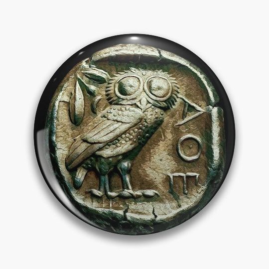 Discover Silver Athenian Owl Tetradrachm Pin Button