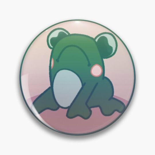 Discover Cute Sad Froggy In A Circle Pin Button